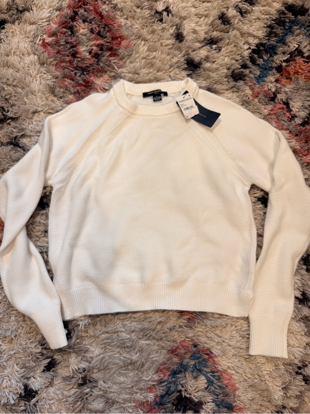 New French Connection white fisherman Crewneck Sweater